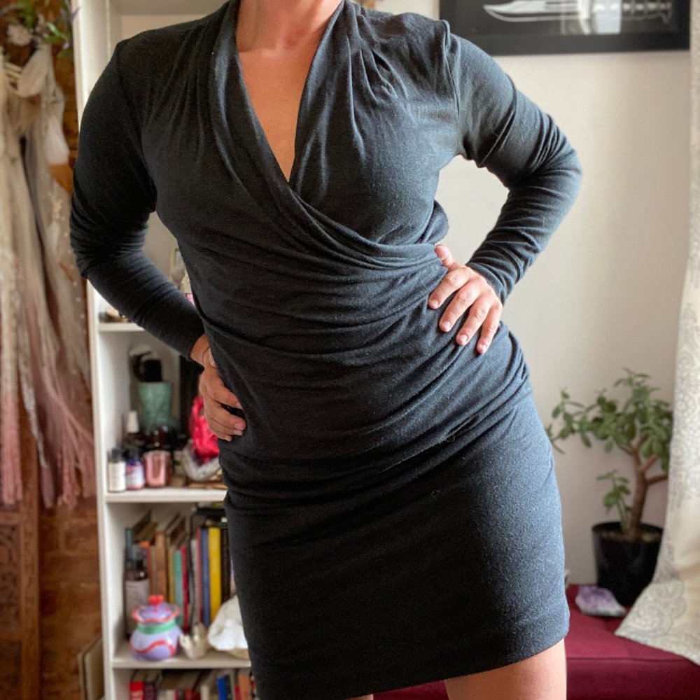 Grey Long Sleeve Dress Banana Republic